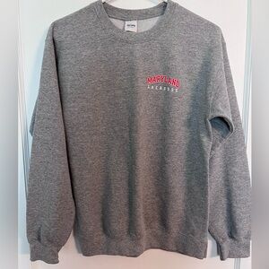 Gildan Gray Crewneck Sweater Soft Cotton Blend Maryland Lacrosse Adult Small